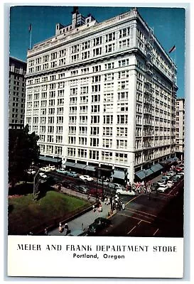 Portland Oregon Postcard Meier & Frank Restaurant Exterior Roadside C1960s Cars • $19.95