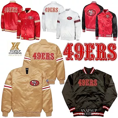 NFL Men's San Francisco 49ers Bomber Style Satin Lettermen Varsity Jacket • $95