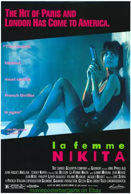 LA FEMME NIKITA MOVIE POSTER 27x40 ORIGINAL 1990 LUC BESSON ANNE PARILLAUD • $35