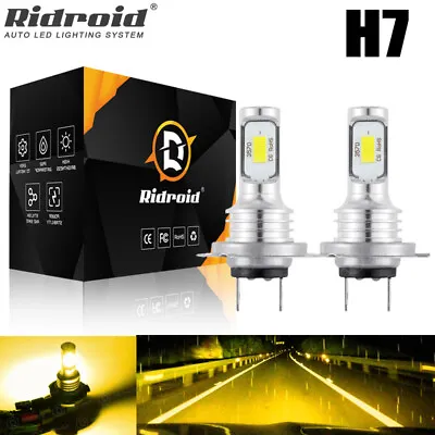 H7 LED Headlight Bulb Conversion Kit High Or Low Beam 3000K Super Yellow Light • $11.99