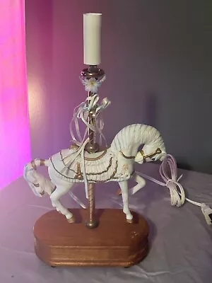 Vintage House Of Lloyd Carousel Horse Lamp/Girly Flower Horse Table Lamp • $20