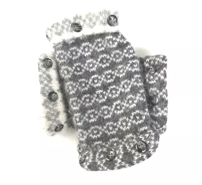 $28.49 • Buy Fingerless Gloves Gray Angora Cashmere Wool S - M Small Medium Arm Warmers Cuffs