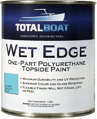 Marine Topside Paint For Boat Pool Slide Fiberglass Wood Classic Whaler Blue 1Qt • $65.92