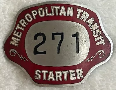 Metropolitan Transit Starter Badge # 271 Massachusetts Boston Train Subway • $35