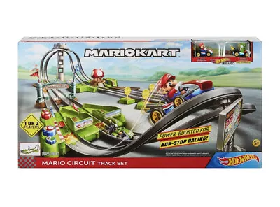 Hot Wheels Mario Kart Circuit Track Set - GCP27 - Includes Mario & Yoshi - New • £48.77