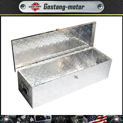 39  Aluminum Bar Tread Tool Box Chest Box Pick Up Trailer Toolbox Storage Silve • $76.99