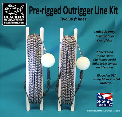 Outrigger Line Kit -  Pre-rigged (2 Line Set Two-30 Ft Lines)  • $23.95