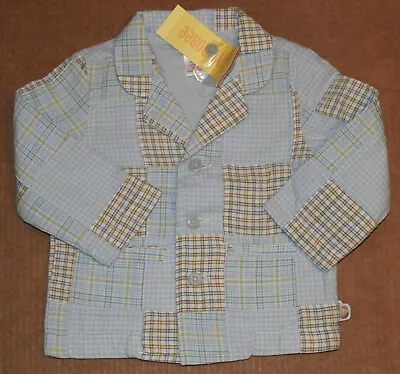 6 12 NWT Gymboree GARDEN PARTY Easter Blue Madras Patchwork Blazer JACKET Boys • $9.99