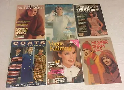 Lot Of 6 Vintage NEEDLEWORK Magazines - KNITTING CROCHETING CRAFTS • $15