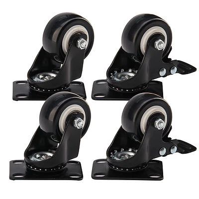 £9.49 • Buy 4x Heavy Duty 200kg 50mm PU Swivel Castor Wheels Trolley Furniture Caster Rubber