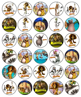 Madagascar Cupcake Toppers Edible Wafer Birthday Cake Decorations • $6.43