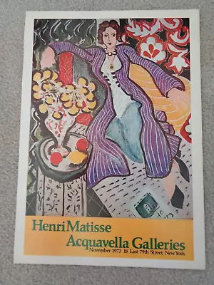 1973 Henri Matisse Acquavella Galleries Art Poster Woman Flowers Colorful Pretty • $19.99