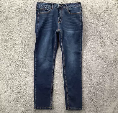 RING Of FIRE Jeans Men's 33x30 Slim Blue Dark Wash Cotton Stretch Whiskered • $17.99