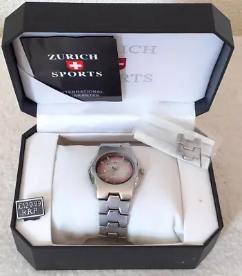 Zurich Sports Watch S-481g Stainless Steel Red Face • £65