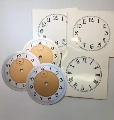 $28.74 • Buy Dial Clock Faces Job Lot Card Paper  3 Metal N.O.S  Clock Parts