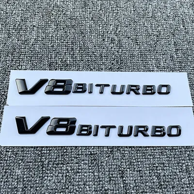 V8 BiTurbo Gloss Black Emblem Side Fender Badge For Mercedes Benz AMG CL63 E63 • $18.55