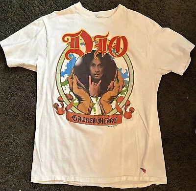 Vintage 80’s Dio Sacred Heart Band T-Shirt Medium 1985 Concert Tour *Stain • $15.99
