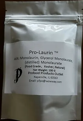 Pure 100g  Monolaurin Powder (equivalent To 100x 1000mg) In A Metalized Pouch. • $13.50