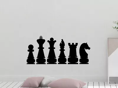 Chess Pieces Inspired Design Gaming Home Decor Wall Art Decal Vinyl Sticker • £3.49