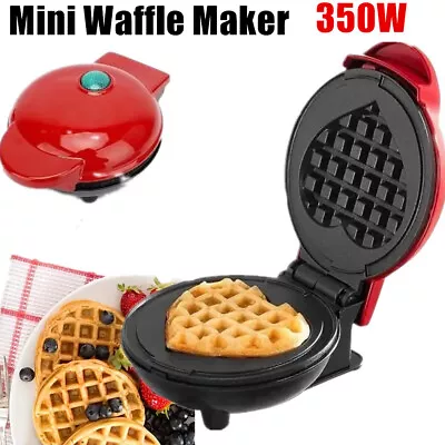 350W Lover Shape Mini Waffle Maker Electric Pancake Machine NonStick Waffle Cake • £10.99