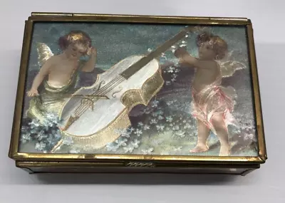 Vintage Via Vermont Ltd. Musical Instrument Angels Trinket Box • $29.99