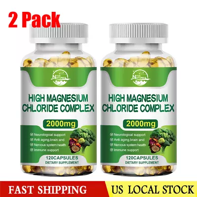 Magnesium Chloride Chelated Citrate High Absorption 240 CAPSULES 2000mg • $22.99