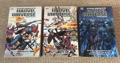 Marvel EssentialThe Official Handbook Of The Marvel Universe. Deluxe Ed Vol 1-3 • £15