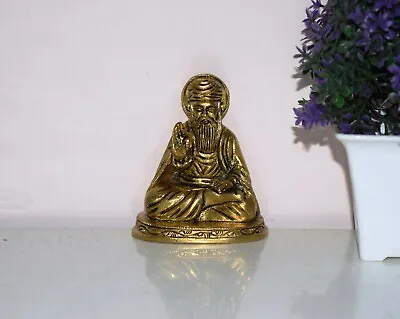£56.56 • Buy Brass Guru Nanak Statue Sikh Religious God Figurine Pleasant Atmosphere EK915