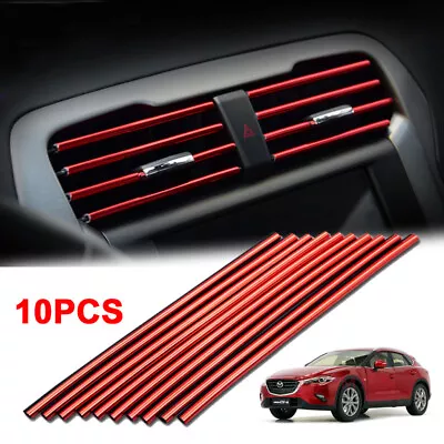 £3.58 • Buy 10pcs Auto Car Accessories Red Air Conditioner Outlet Decoration Strip Universal