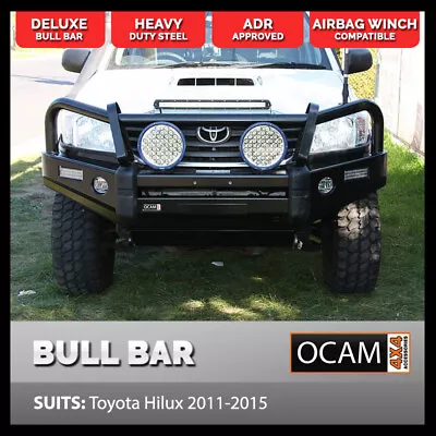 OCAM Deluxe Steel Bull Bar For Toyota Hilux N70 08/2011-15  OCAM 12kLBS Winch • $2475