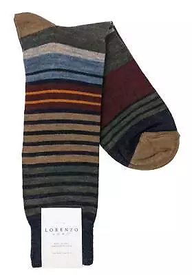 Lorenzo Uomo Multiple Stripe Merino Wool Blend Socks • $18