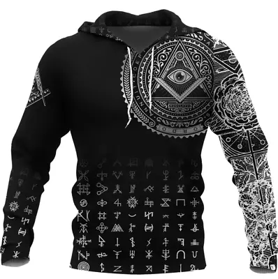 Freemasonry Tattoo Hoodie 3D Hoodie Size S-5XL • $26.55