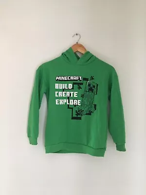 Kids Unisex Age 9-10 Years Green Minecraft Children's Hoodie Jumper • £11.99