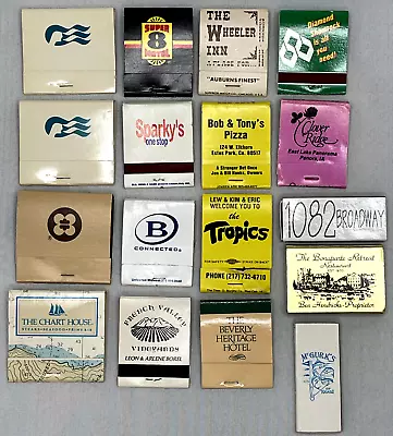 VINTAGE MATCH BOOK LOT OF 17 Most Are Unstruck New • $3.50