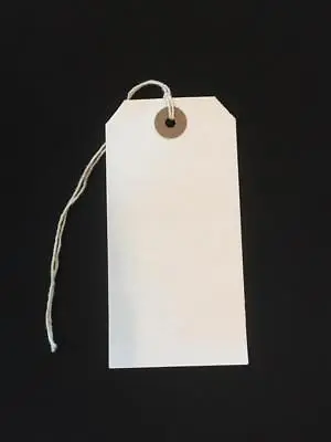 White Strung Tie On Tags String Luggage Labels Wedding Craft Gift 120mm X 60mm • £185