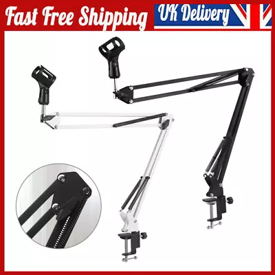 Universal Adjustable Boom Mic Suspension Scissors Desk Microphone Stand Holder • £20.55