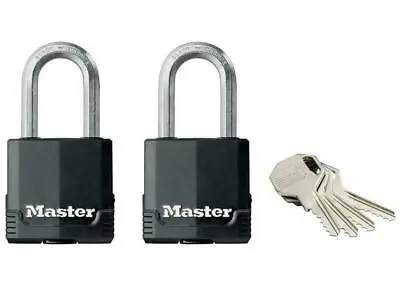 Master Lock Excell Weather Tough 45Mm Padlock 4-Pin - Keyed Alike X 2 MLKM115TLF • £33.84