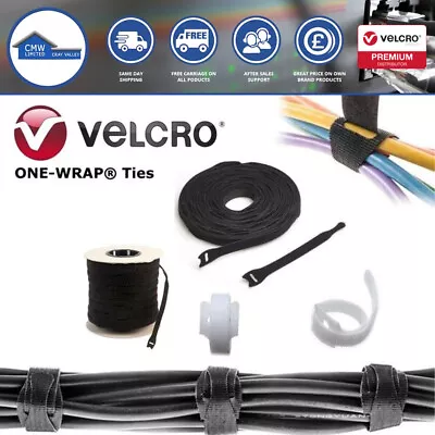 BLACK VELCRO® FIRE RATED ONEWRAP Double Sided Strap Reusable Cable Tie • £0.99