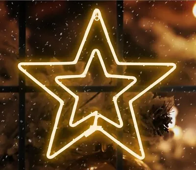 Large Neon Star 360 Super-Bright LED Lights 22 X 21 Outdoor Christmas Decoration • $49.99