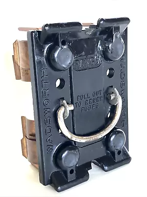 Wadsworth Fuse Holder Range Pullout With FR263 Fuse Clamp Holder 30A - 60A 250V • $30.99