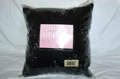 RARE Victoria Secret SATIN BEDDING COLLECTION BLACK Throw Pillow NEW • $54.99
