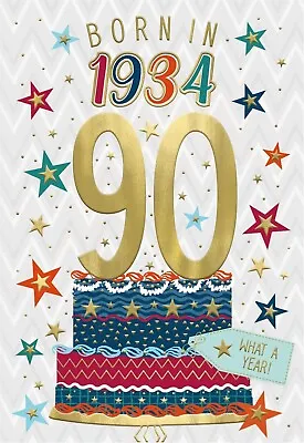 Year You Were Born Greeting Card Tri Fold - Age 90 - 90th Birthday Male • £3.89