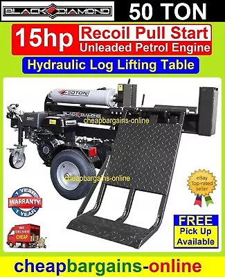 50 Ton HYDRAULIC LOG SPLITTER 50 Ton WOOD SPLITTER 15hp PETROL ENGINE LIFT TABLE • $2802.99