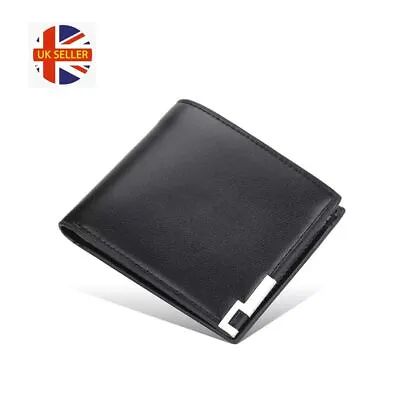 £4.99 • Buy Mens Genuine Black Leather RFID Safe Wallet Bifold Wallet Card & Coin Holder