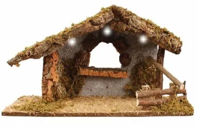 XMAS Traditional Shed For Nativity LED Lights Xmas Decoration Stable Nativity • £49.99