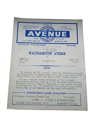 Walthamstow Avenue V Scarborough FA Trophy 2nd Rnd 76/77 • £2