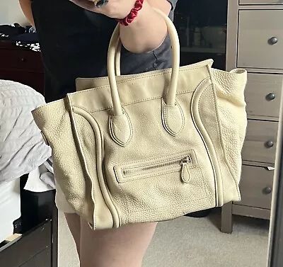 CELINE Mini Luggage Tote Cream  AUTHENTIC Bag • $399