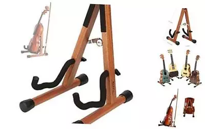  Ukulele Stand Wood Violin Stand With Bow Holder Wooden Stand For Mini Cherry • $41.58