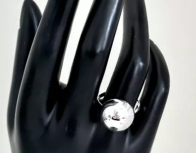 925 Sterling Silver Shiny Round Circle Bead Ball Plain Modern Ring Size 9.25 • $32.99