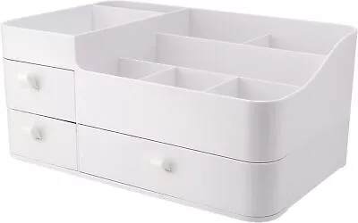 Makeup Organizer Cosmetic Storage Box With Drawer Elegant Vanity Holder For... • $26.43